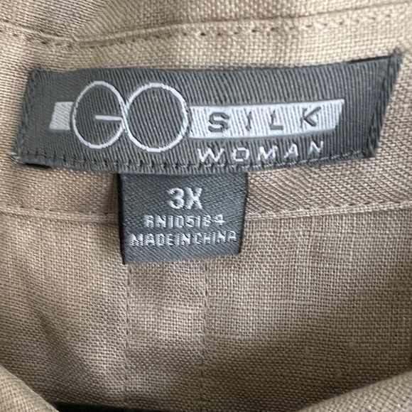 Go by Go Silk 100% Linen Lagenlook Button Down Duster Shirt Dress NWT Sz 3X - Picture 3 of 12
